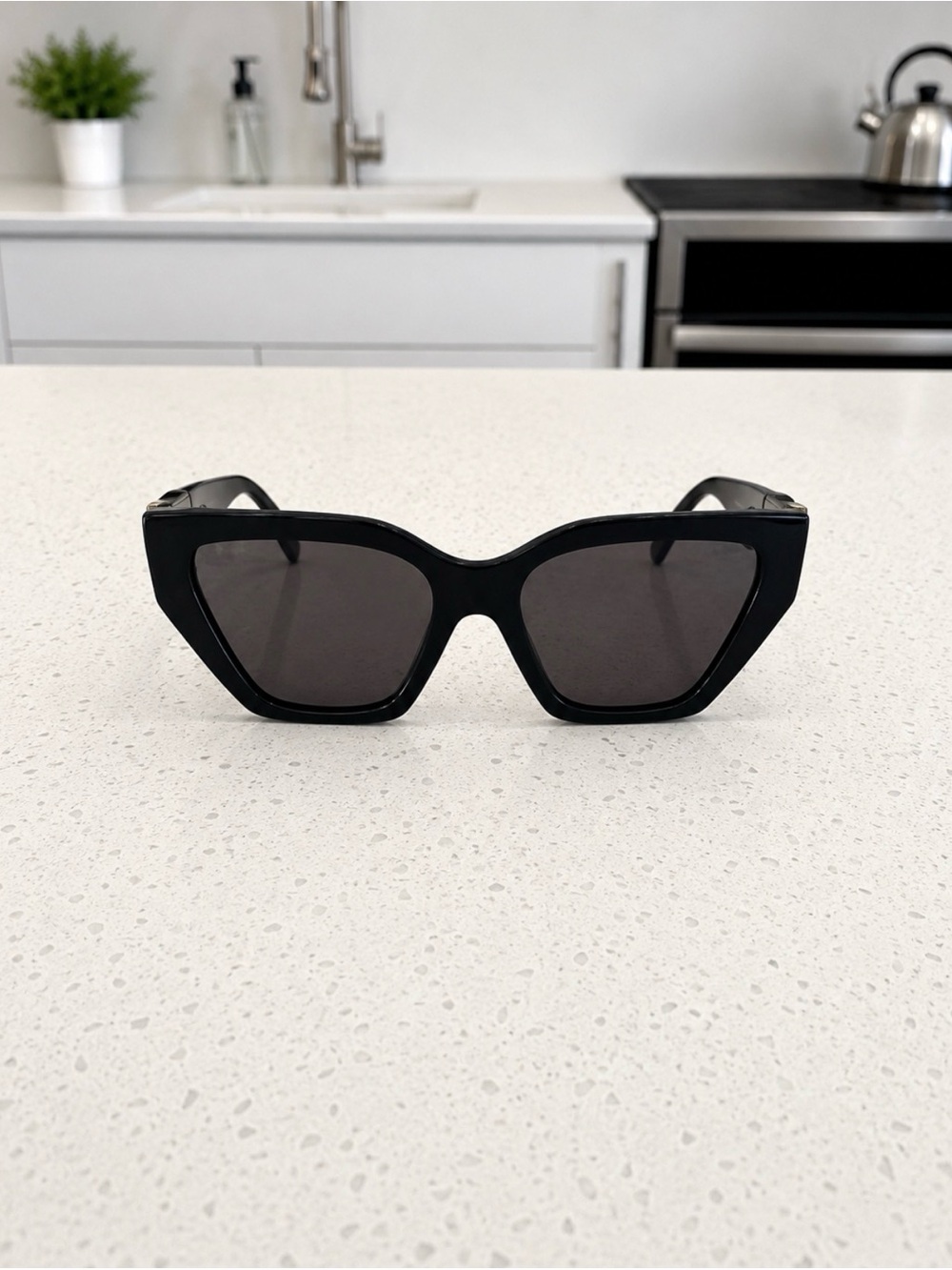 Tiffany & Co. Black Geometric Cat-Eye Sunglasses